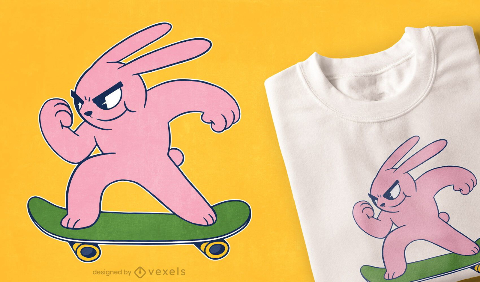 Skater Bunny T-Shirt Design