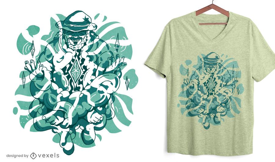 Meditating wizard t-shirt design Meditating wizard t-shirt design