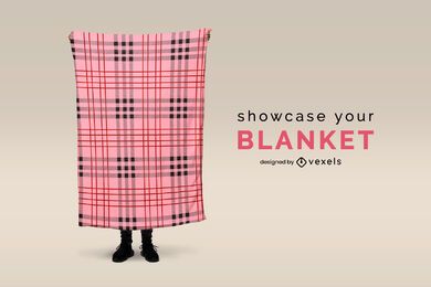 Person holding extended blanket mockup Person holding extended blanket mockup