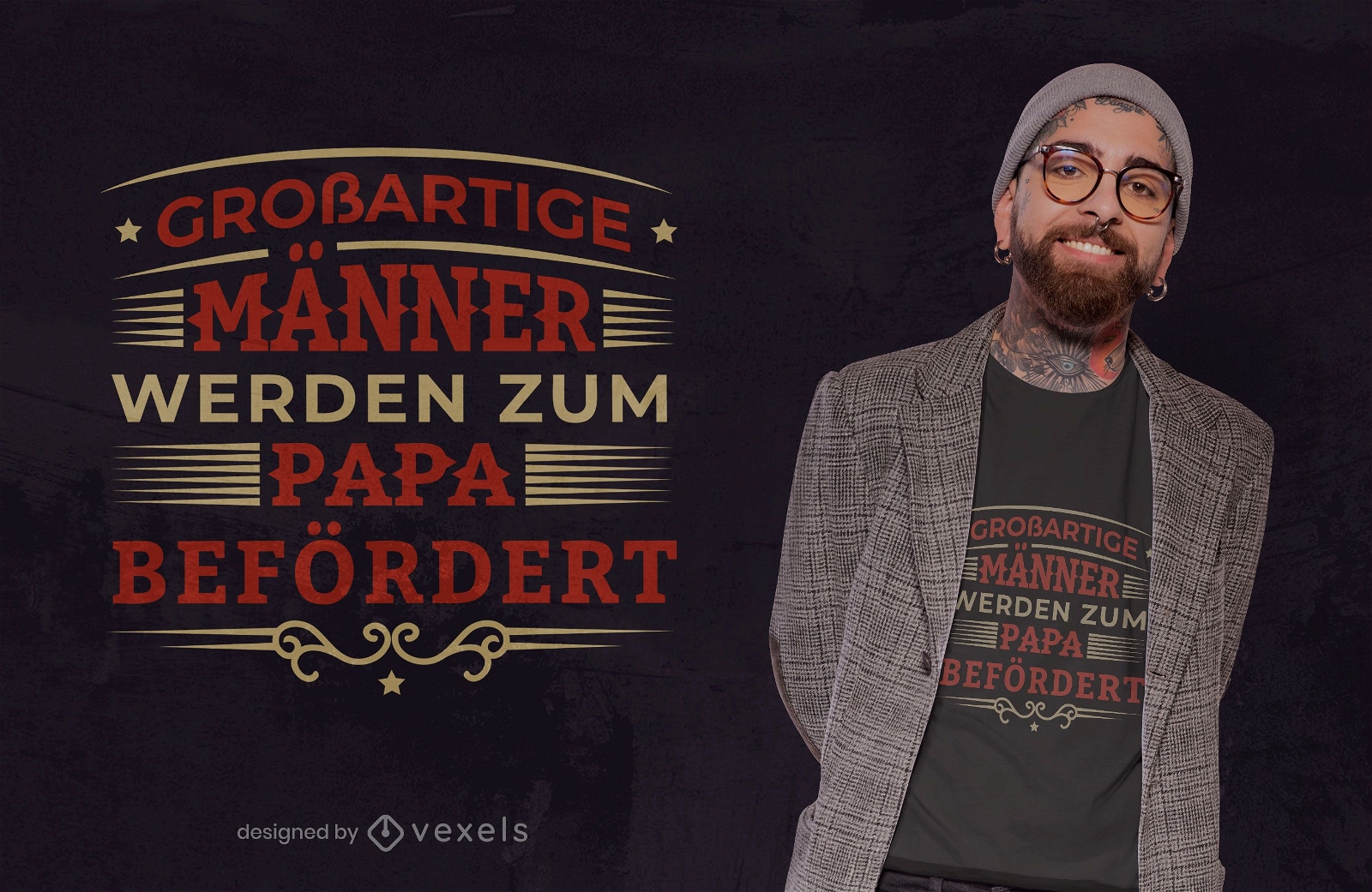 El mejor diseño de camiseta de padre alemán.