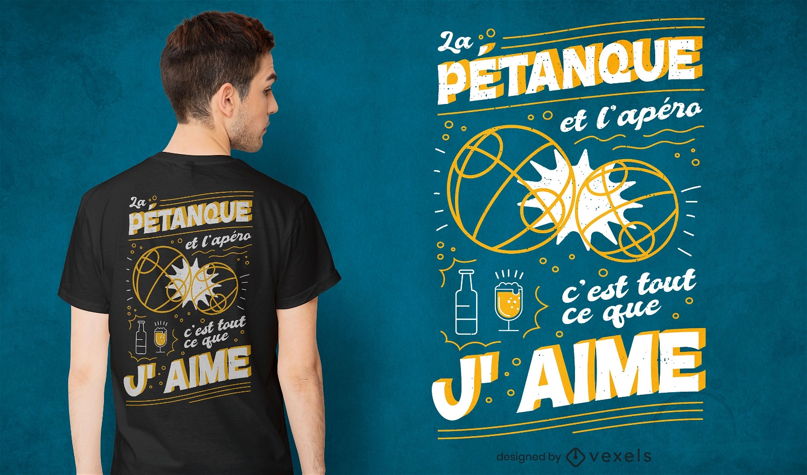 Franz?sisches Petanque-Zitat-T-Shirt-Design