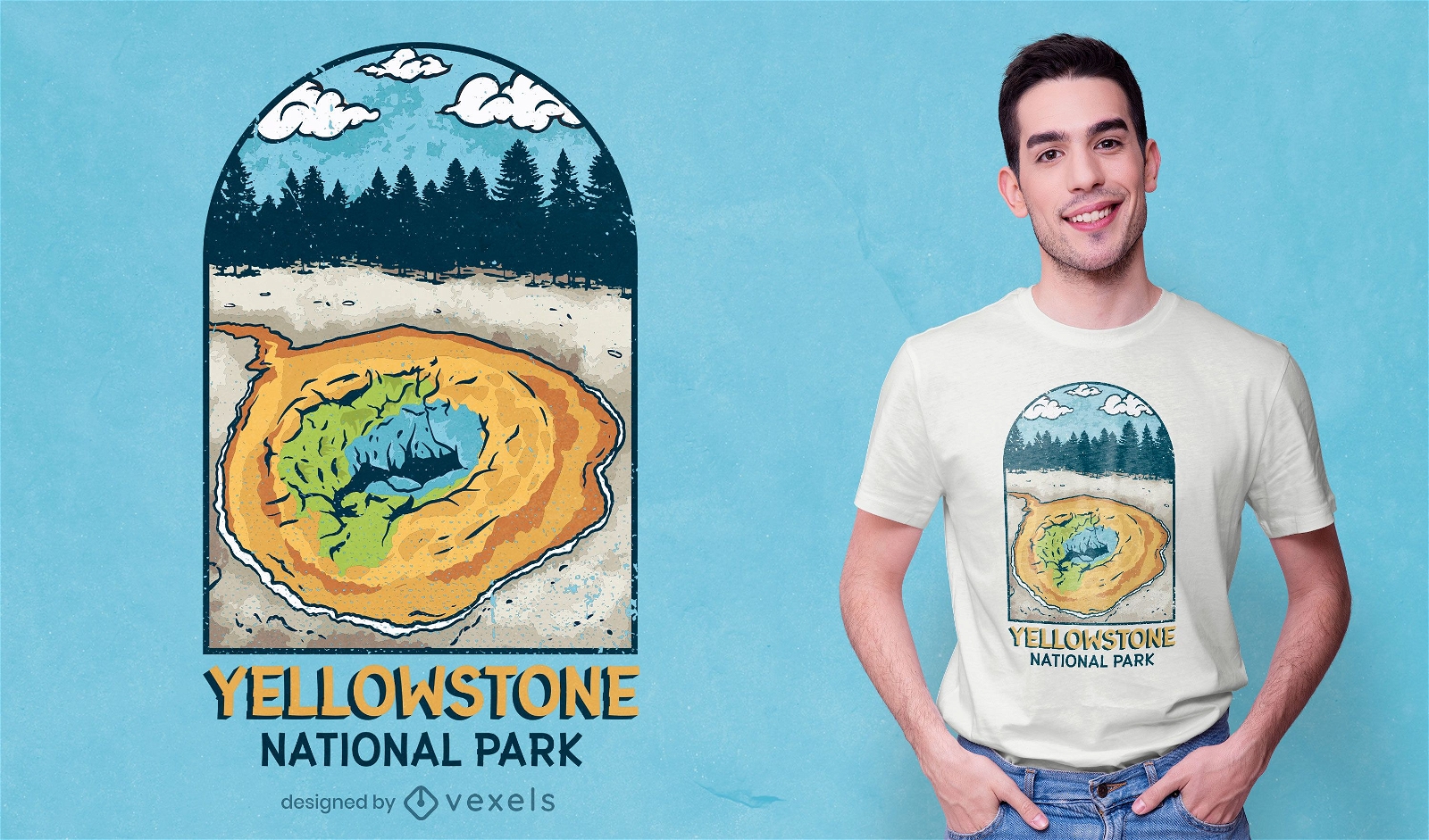 Yellowstone Nationalpark T-Shirt Design