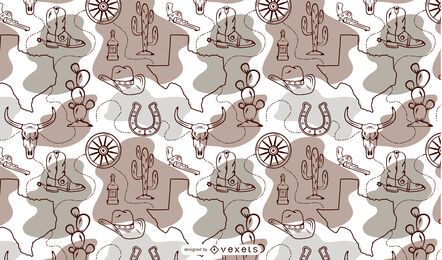 Texas state cowboy pattern design