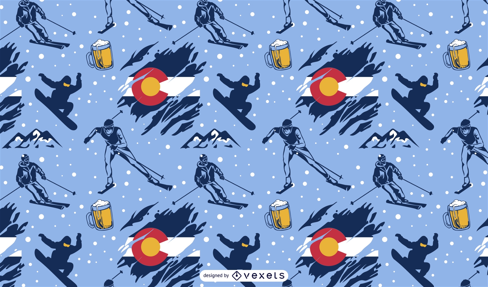 Design de padrão do Colorado para esporte de esqui