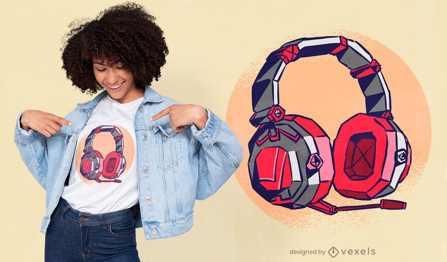 Gamer headphones cool t-shirt design Gamer headphones cool t-shirt design