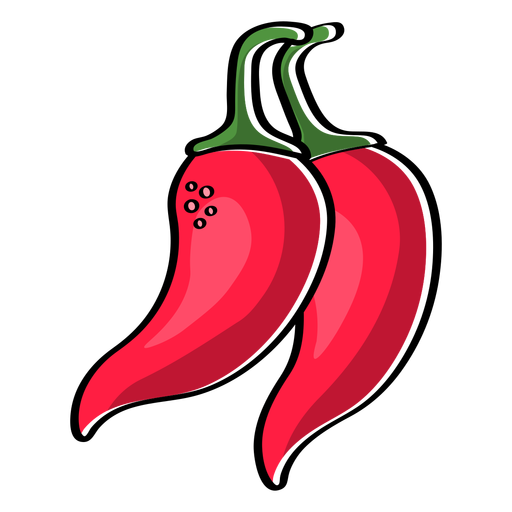 Chilli peppers color stroke PNG Design