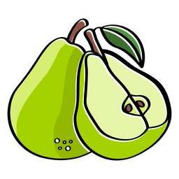 Pears color stroke PNG Design Transparent PNG