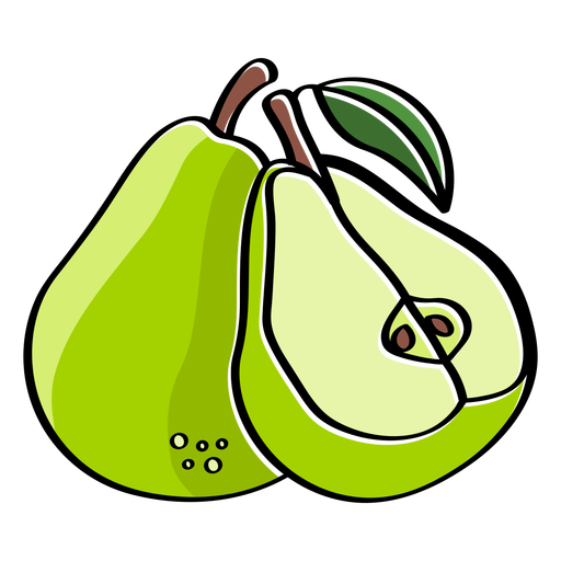 Pears color stroke PNG Design