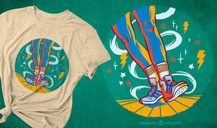 Design de camisetas coloridas de dança aleatória