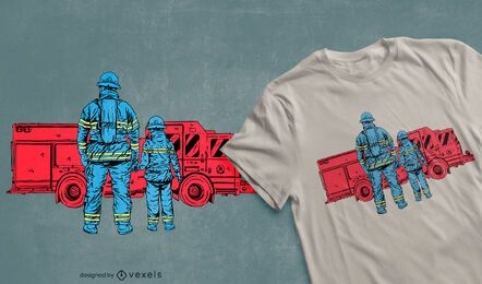 Firefighter father and son t-shirt design