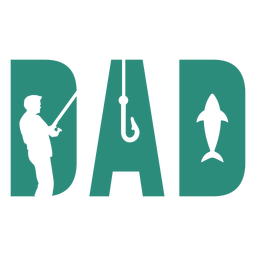 Dad fishing badge PNG Design