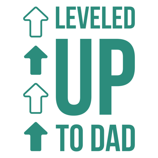 Leveled up to dad quote flat PNG Design