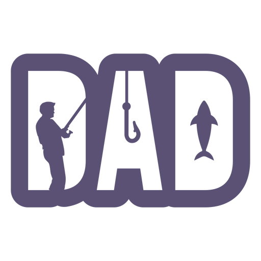 Dad Fishing Sign Cut Out PNG & SVG Design For T-Shirts