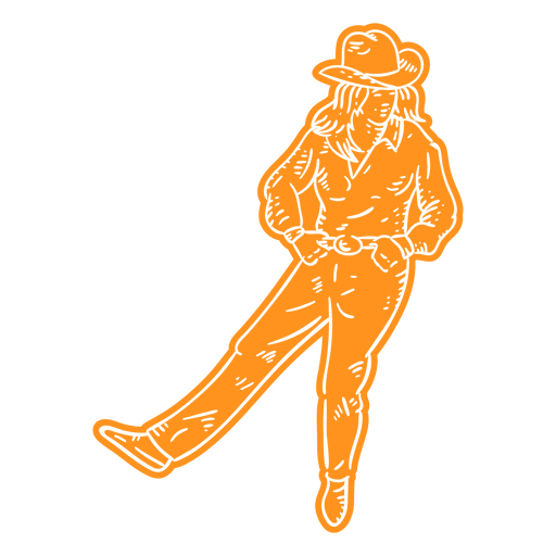 Cowgirl dancing cut out PNG Design