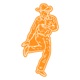 Cowboy dancing cut out PNG Design