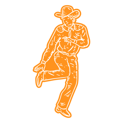Cowboy dancing cut out PNG Design