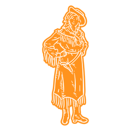 Cowgirl traditional clothes cut out Transparent PNG