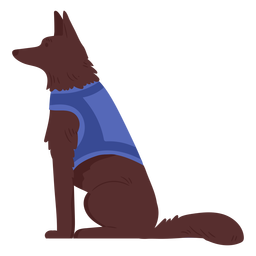 Dog with vest semi flat PNG Design