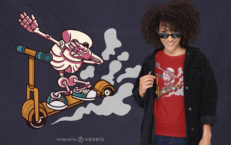 Esqueleto dabbing en diseño de camiseta de scooter Esqueleto dabbing en diseño de camiseta de scooter