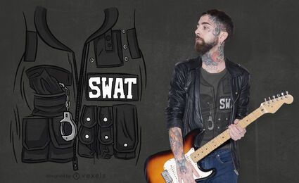 Diseño de camiseta con bolsillos de uniforme de chaleco Swat Diseño de camiseta con bolsillos de uniforme de chaleco Swat