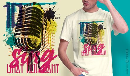 Diseño de camiseta de graffiti urbano de micrófono. Diseño de camiseta de graffiti urbano de micrófono.