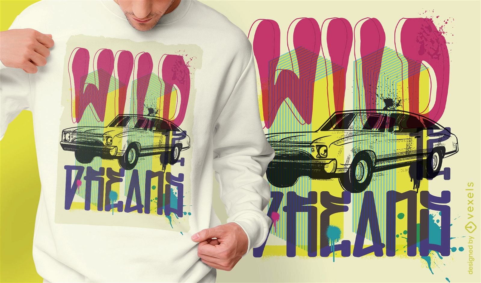 Car vehicle urban graffiti t-shirt design
