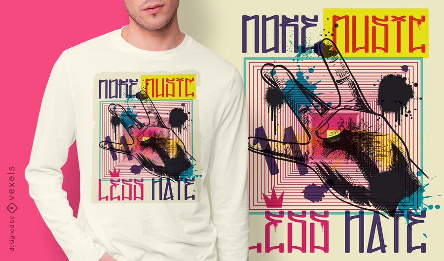 Handgestik urbanes Graffiti-T-Shirt Design Handgestik urbanes Graffiti-T-Shirt Design