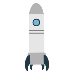 Gray space rocket flat