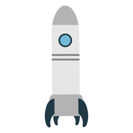 Gray space rocket flat PNG Design