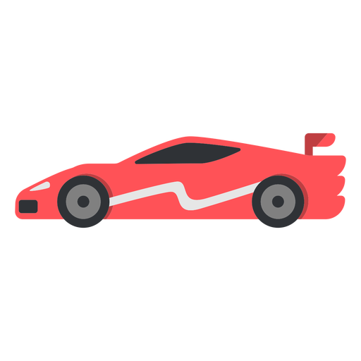 Red race car model flat PNG Design