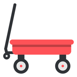 Red kid's cart semi flat