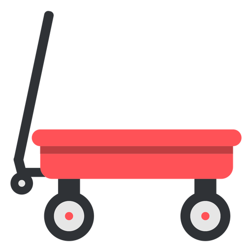 Red kid's cart semi flat PNG Design