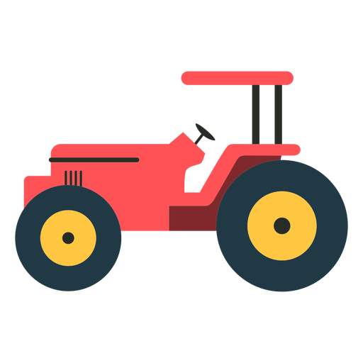 Red tractor semi flat