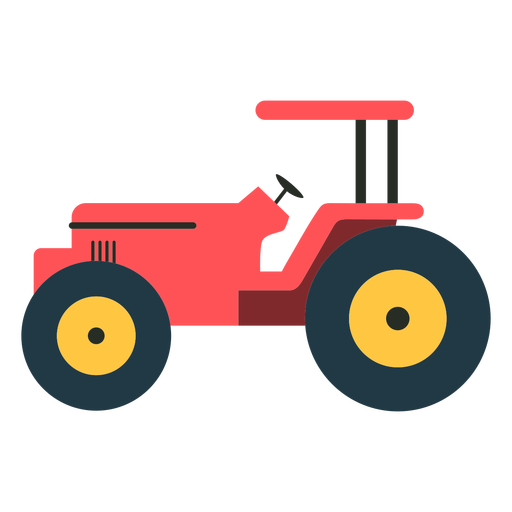 Red tractor semi flat PNG Design