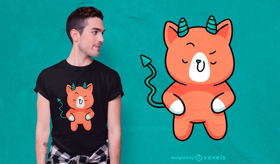 Cute devil cat horns t-shirt design Cute devil cat horns t-shirt design