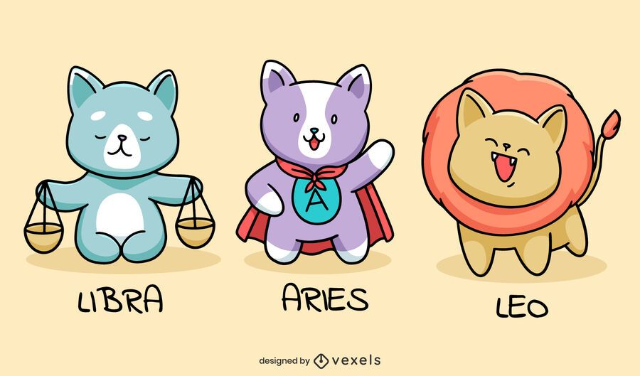 Zodiac sign cats set Zodiac sign cats set