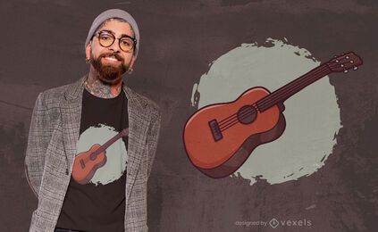 Design de t-shirt ukelele de madeira Design de t-shirt ukelele de madeira