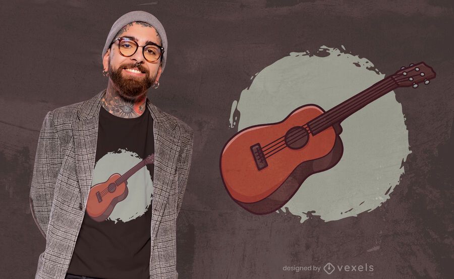 Wooden ukelele t-shirt design Wooden ukelele t-shirt design