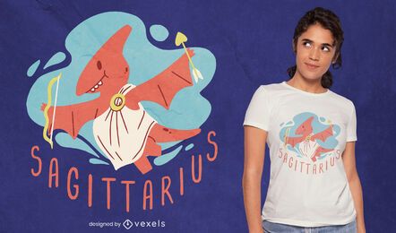 Diseño de camiseta de dinosaurio signo del zodiaco sagitario Diseño de camiseta de dinosaurio signo del zodiaco sagitario