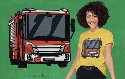 Diseño de camiseta de camión de bomberos