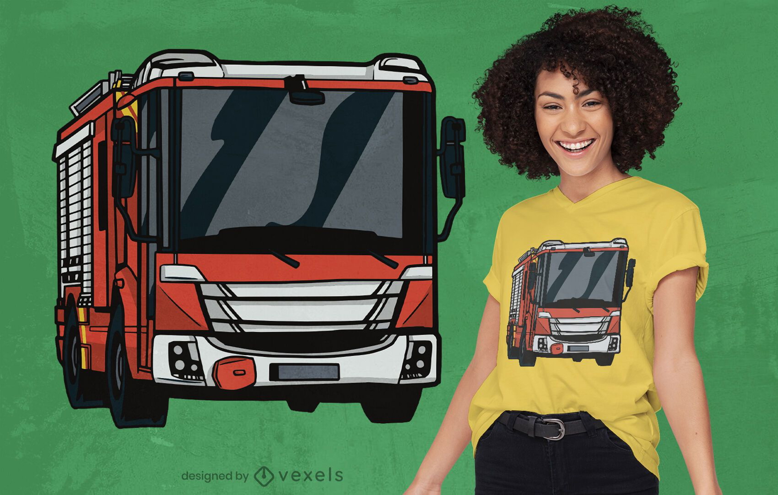 Design de camiseta de caminhão de bombeiros