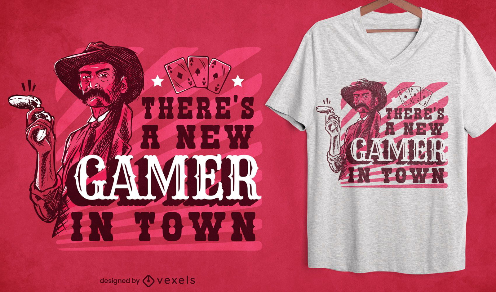 Novo gamer no design de camisetas da cidade