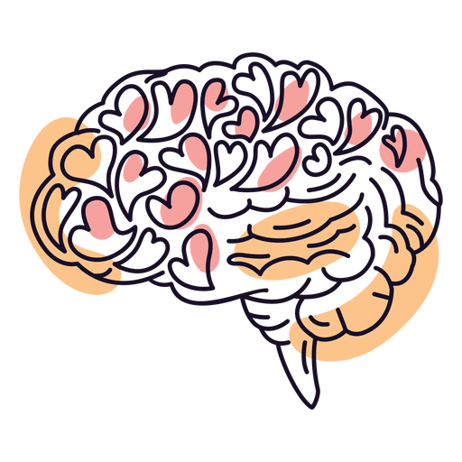 MentalHealth-brains-faltWashInkContourOverlay - 8 Desenho PNG