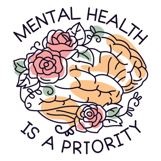 Mental health is priority badge PNG Design