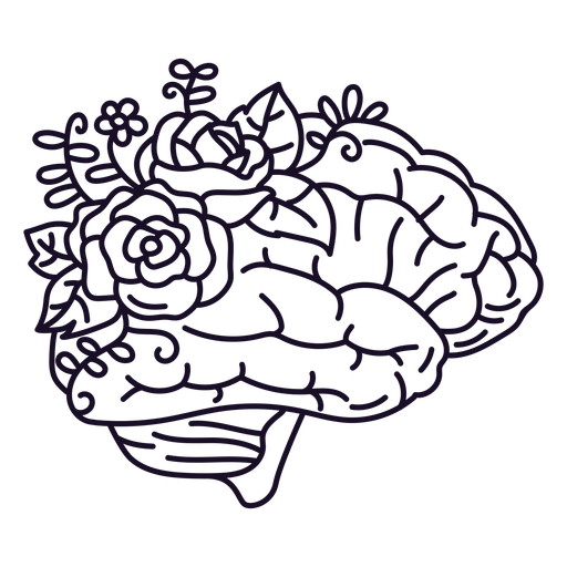 MentalHealth-brains-faltWashInkContourOverlay - 26 Desenho PNG