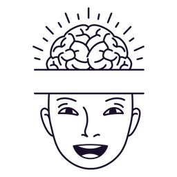 Happy mind stroke PNG Design