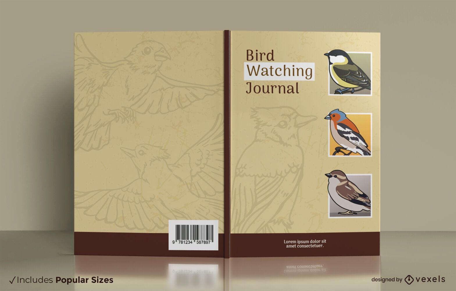 Bird watching journal cover design