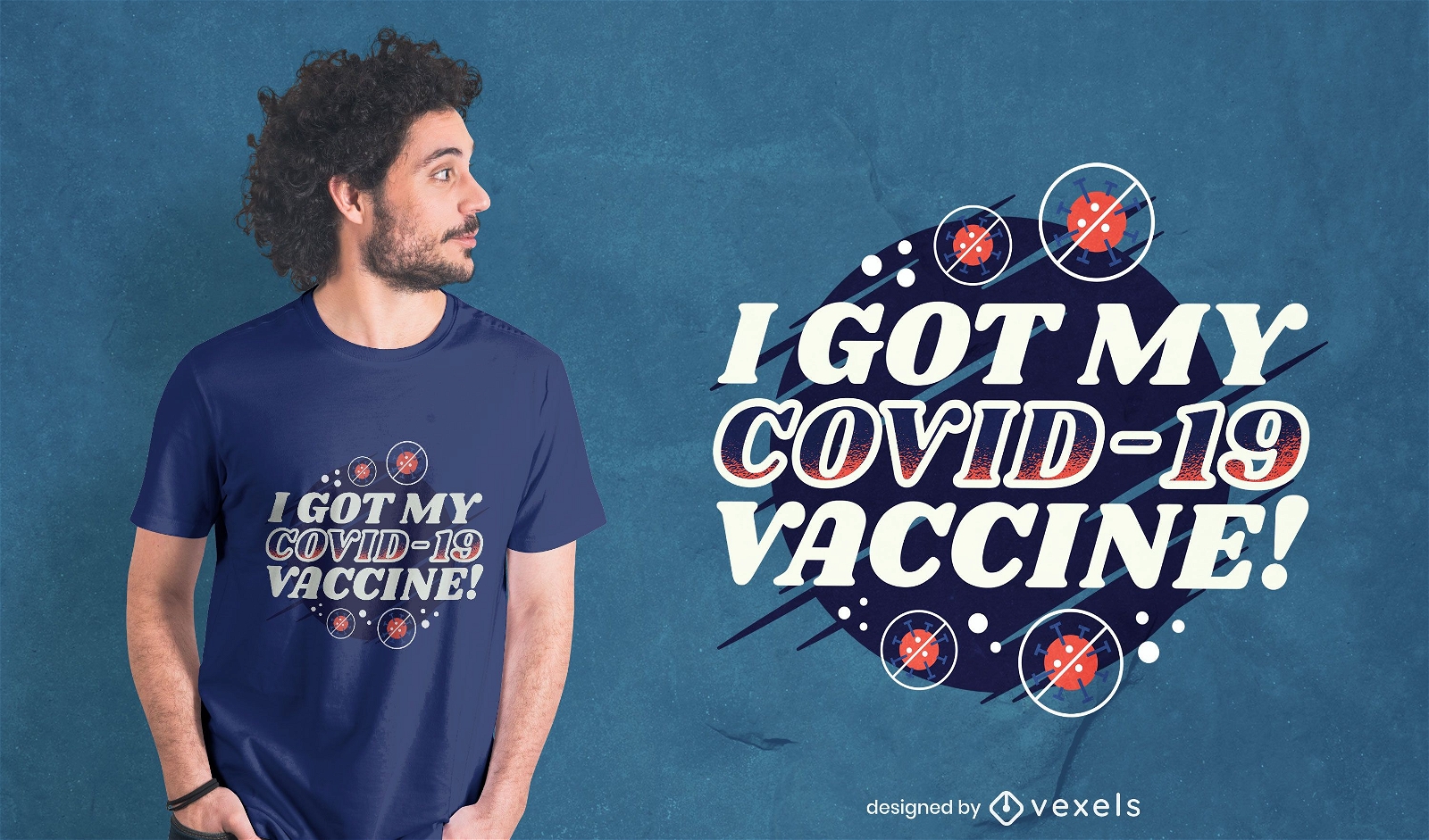 Diseño de camiseta vacunado
