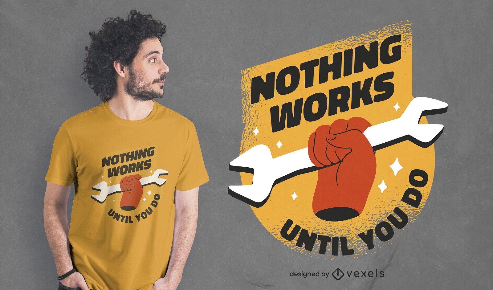 Inspiração de trabalho, citação, design de t-shirt