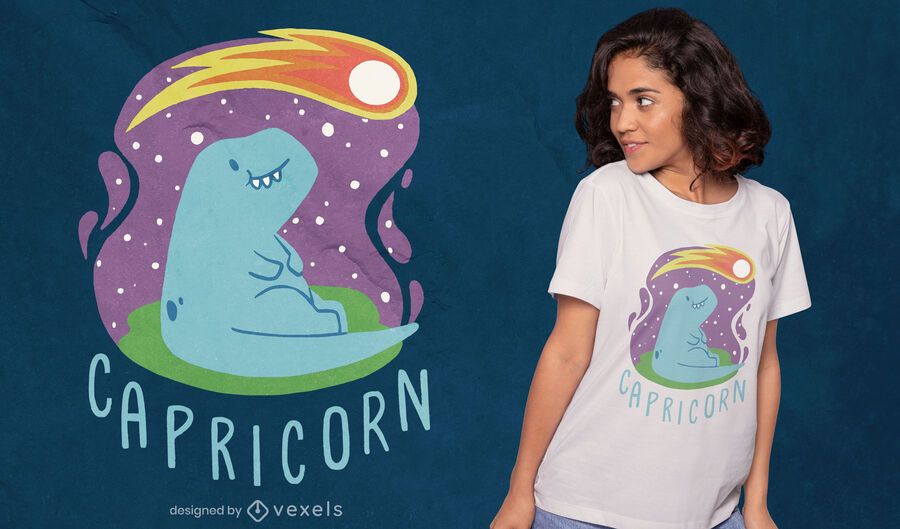 Design de camiseta de Dinossauro Signo do Zodíaco Capricórnio Design de camiseta de Dinossauro Signo do Zodíaco Capricórnio